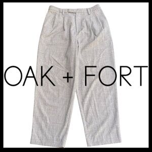 Oak + Fort Grey Pleated High Waist Barrel Leg Crop Pant (6)